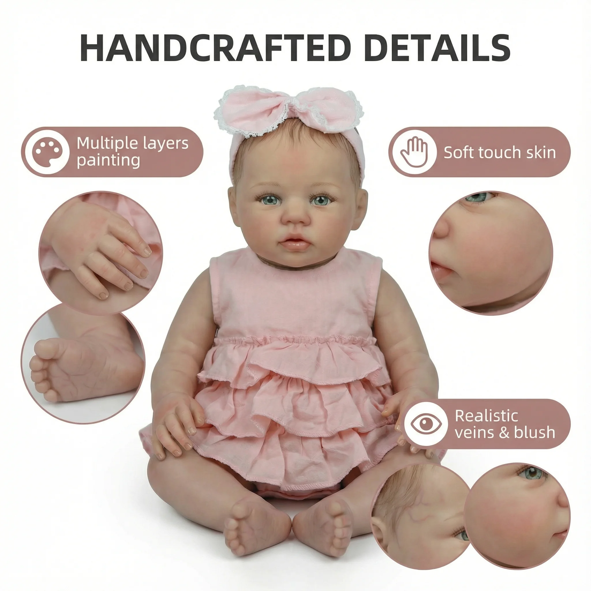 NPK 19inch Silicone Vinyl Reborn Doll Abigail Full Body Cloth Baby Girl Newborn 3D Skin High Quality Gift