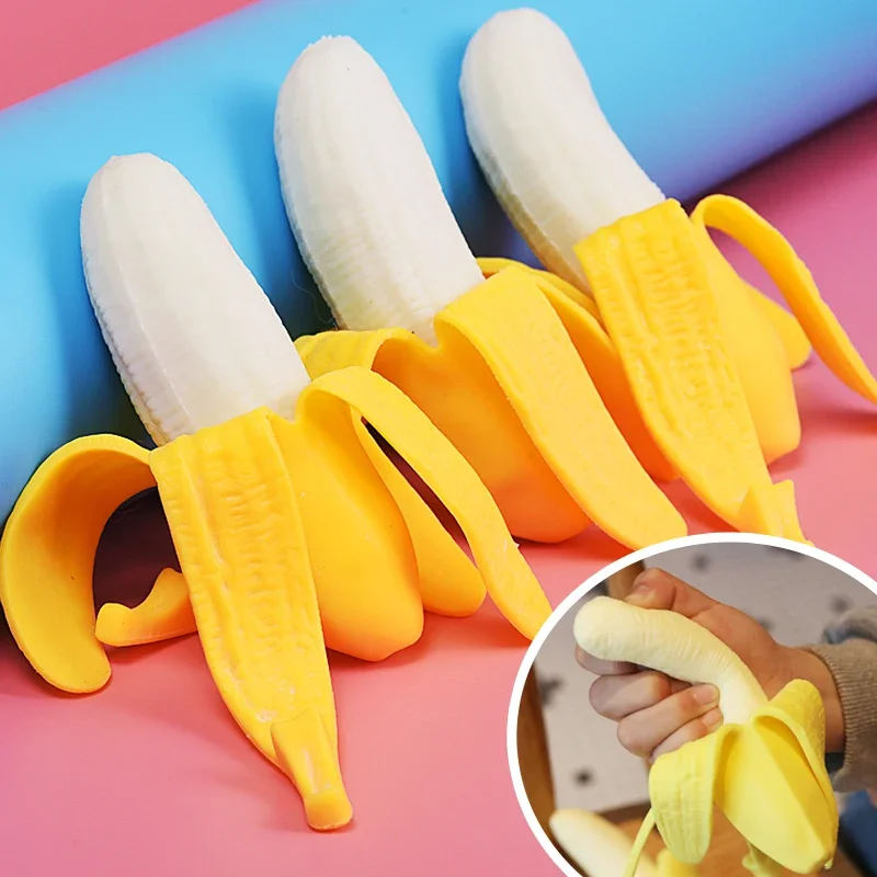

Funny Peeling Banana Pinch Music Toys TPR Squeezing Slow Rebound Children's Decompression and Release Simulation Fruit Toy Gifts