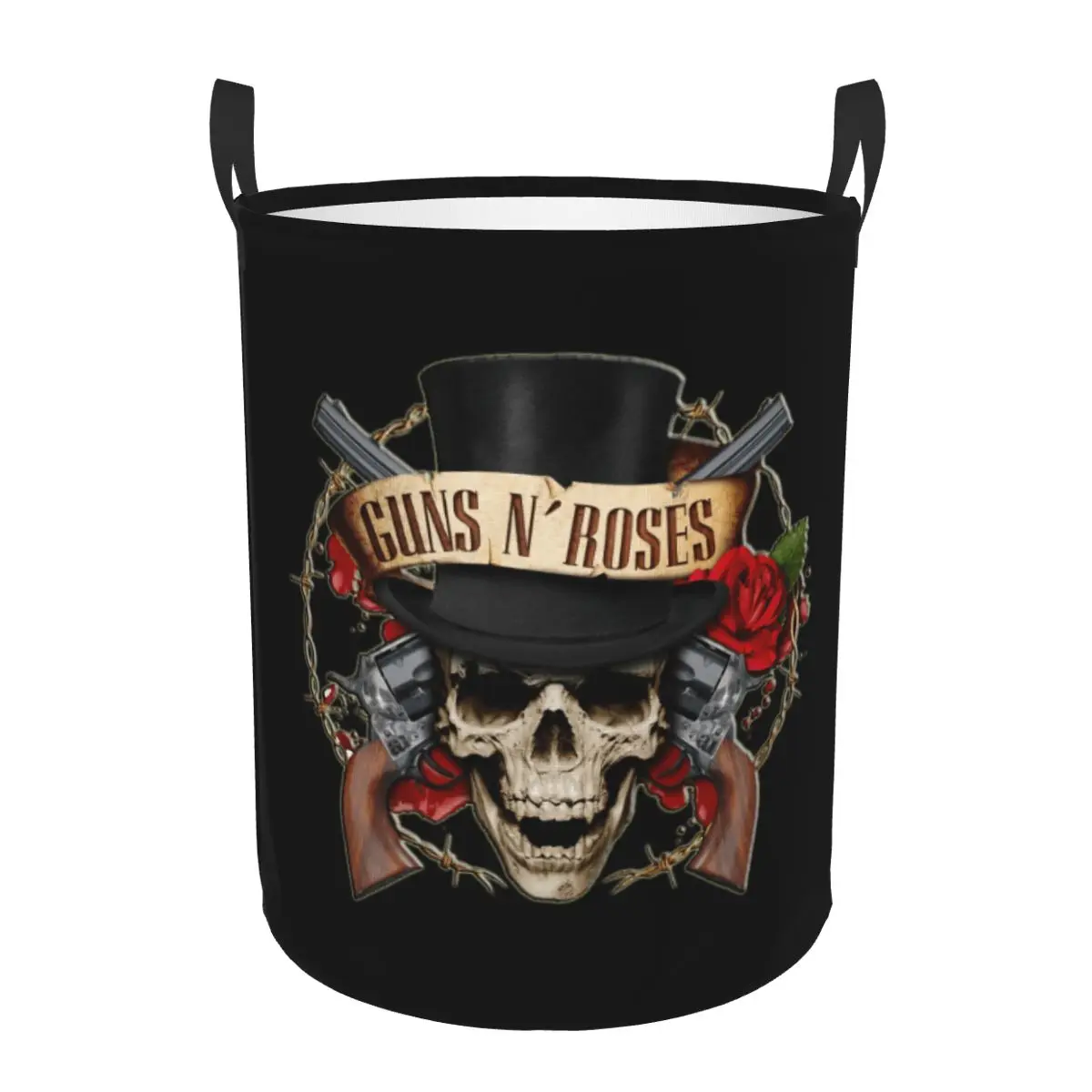 Guns N Roses Bullet Logo Laundry Hamper Large Storage Basket Heavy Metal Girls Boys Toy Organizer