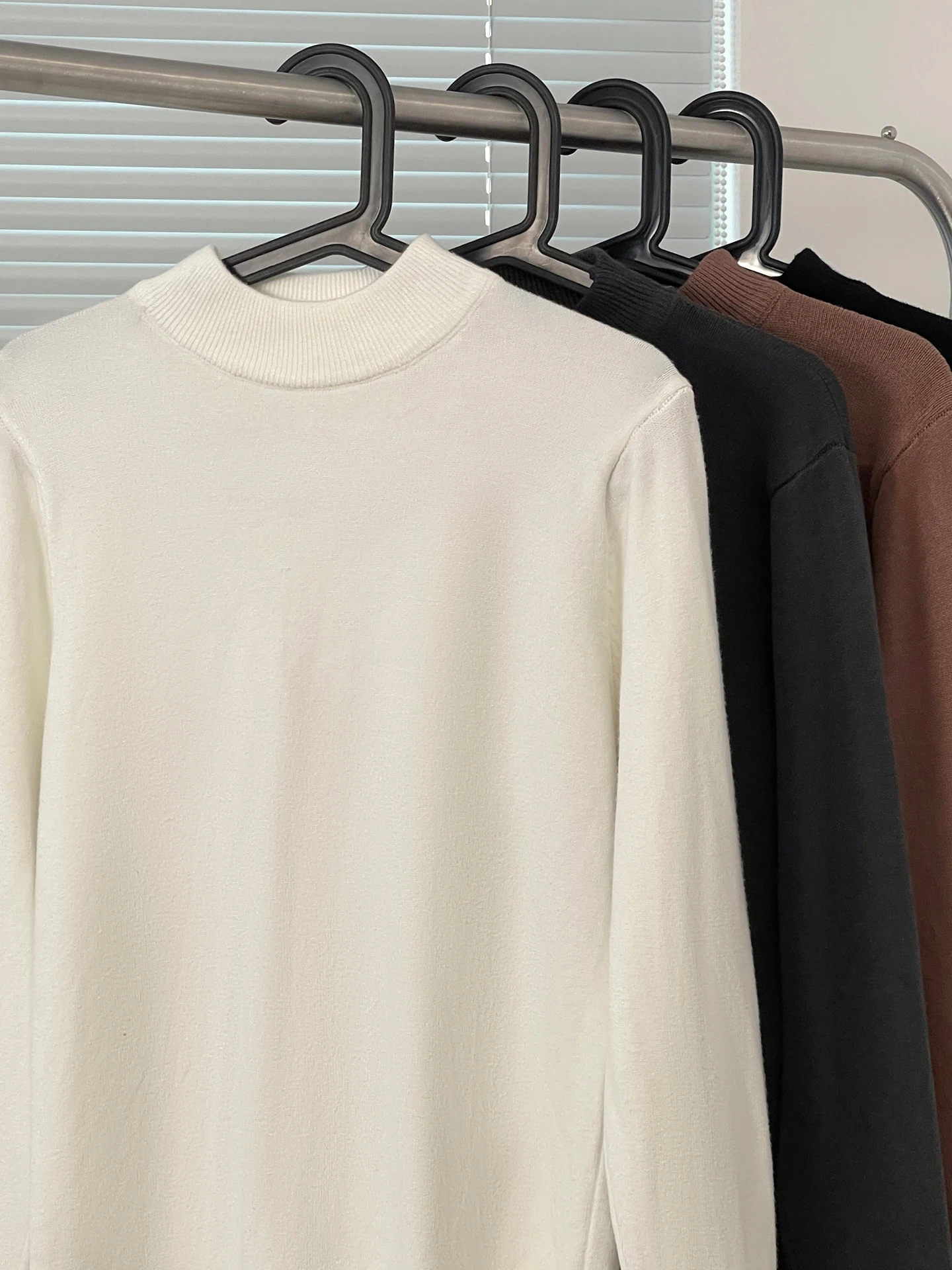 

Autumn Winter Men's Knitted Pure Color Sweater f High Collar Casual All-Match Core Spin Yarn Retro Korean Sle Base irt