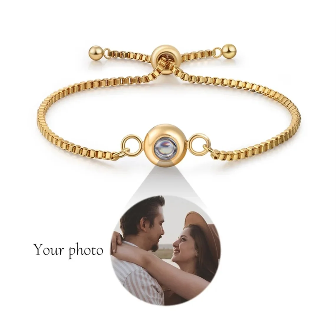 Personalized Projection Bracelet For Women Customized Picture Projection Bracelets Photo Stainless Steel Bracelet Jewelry Gifts