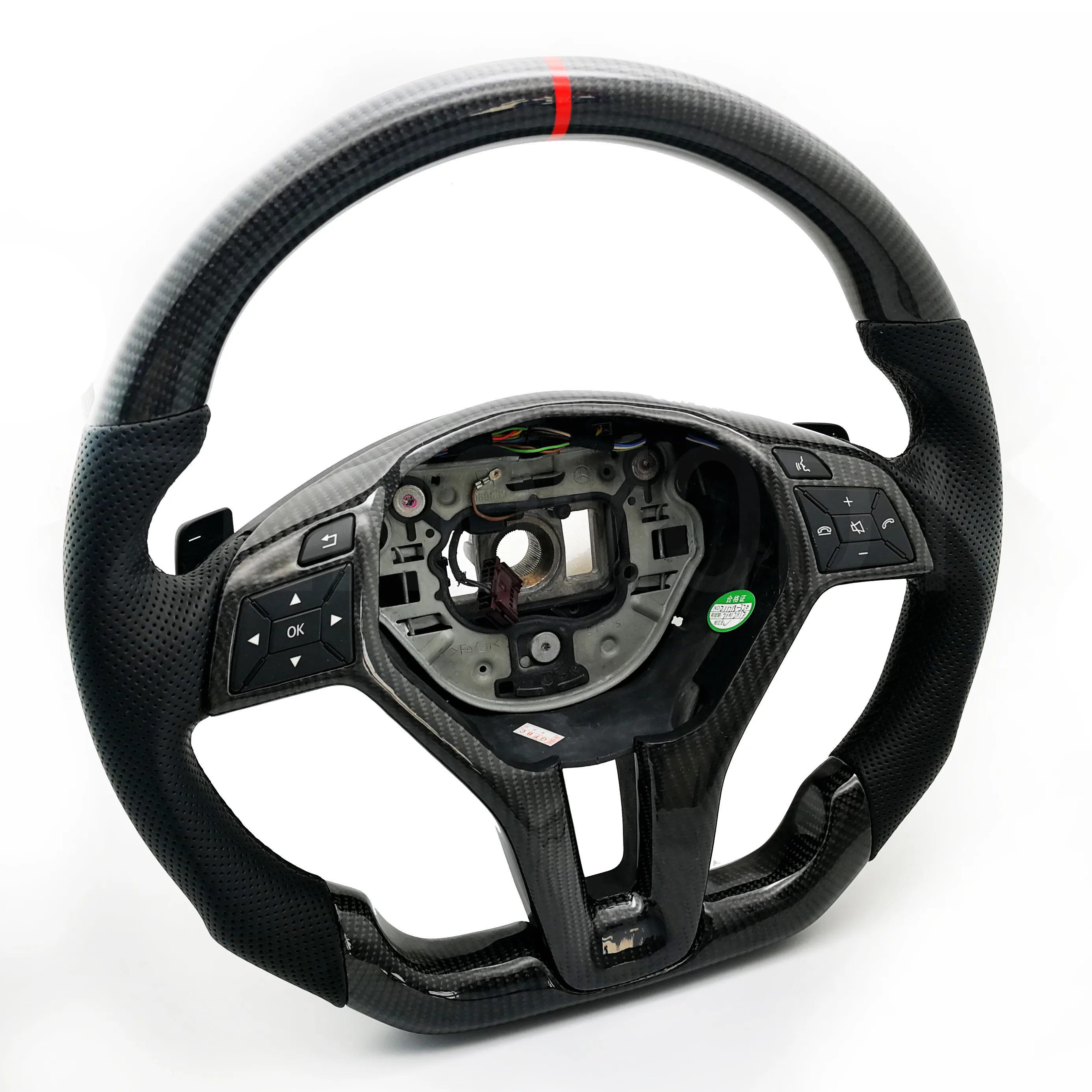 100% Real Carbon Fiber Steering Wheel Compatible for MB W204,S204 W212,V212,S212 X156 X253 W246 C E GLA GLK