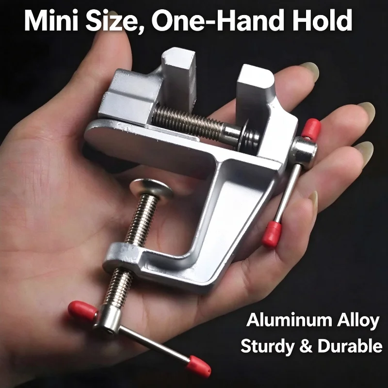 Mini Bench Vise, Aluminum Alloy Multifunctional Table Vise, Desktop Woodworking Flat Jaw Clamp, Precision DIY Workbench Tool