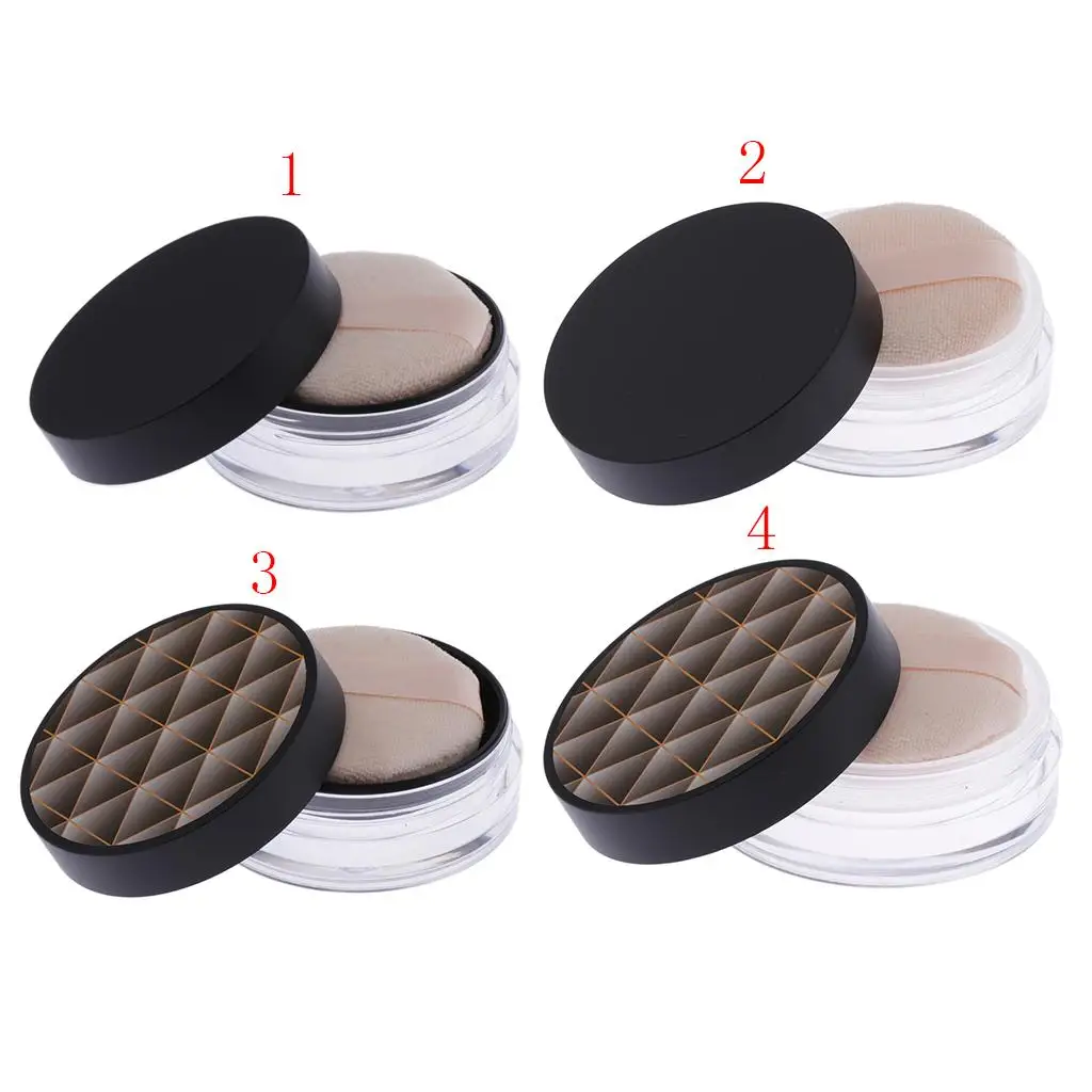 Puste pojemniki na puder do twarzy, idealne na wyjście.