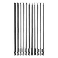 11pcs 200mm Extra Long Torx Screwdriver Bit Security Tamper Proof Star Magnetic Screwdriver 1/4 Hex Screw Driver Bits Hand Tools