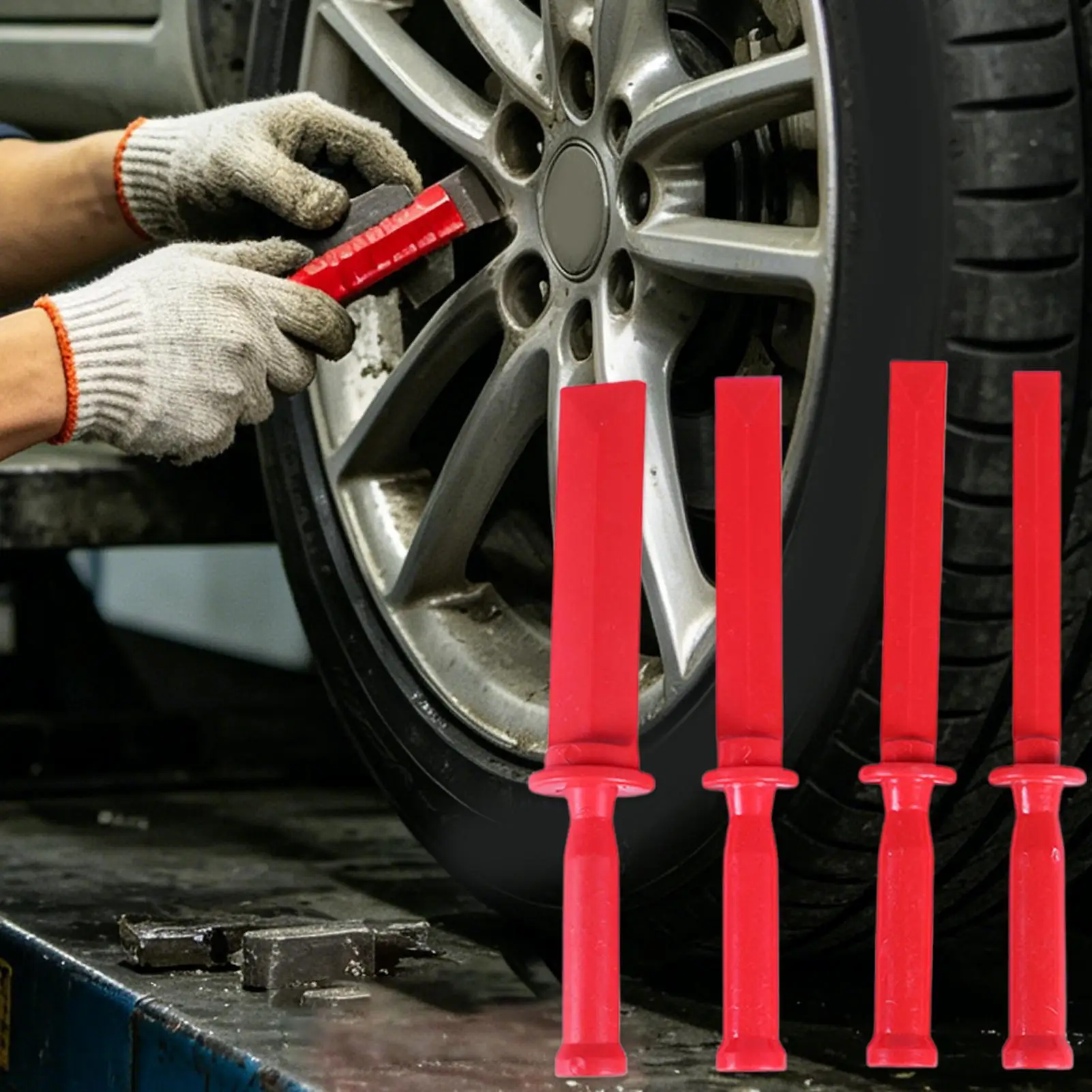 Wheel Weight Removal Tool Rim Adhesive Cleaning Chisel Scraper Set Tire Adhesive Remover Tool for Commercial Home Garage
