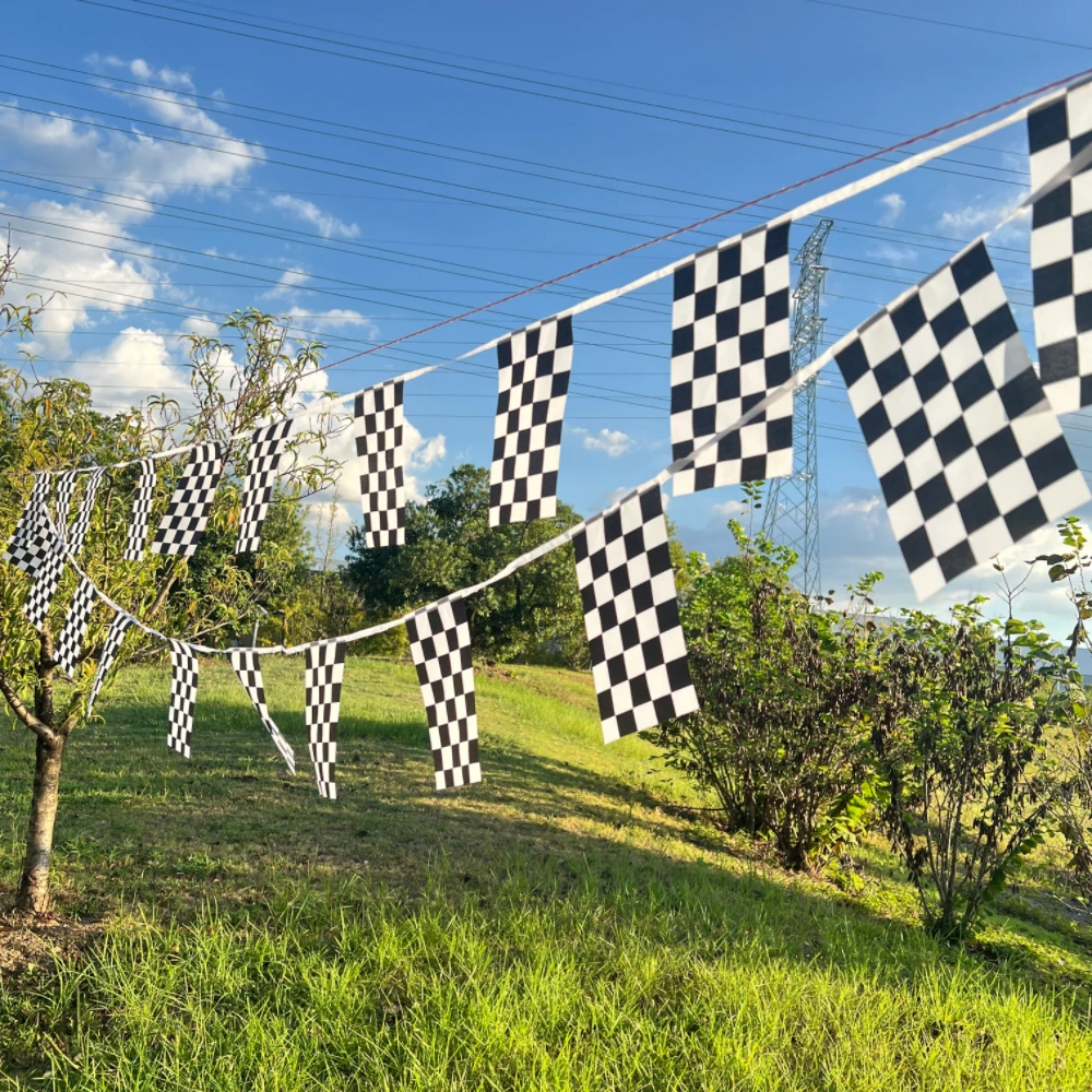racing flag 14x21cm20pcs/set High-quality polyester Black And White Square Flag Racer Waving Flag Racing Flags Car Flag