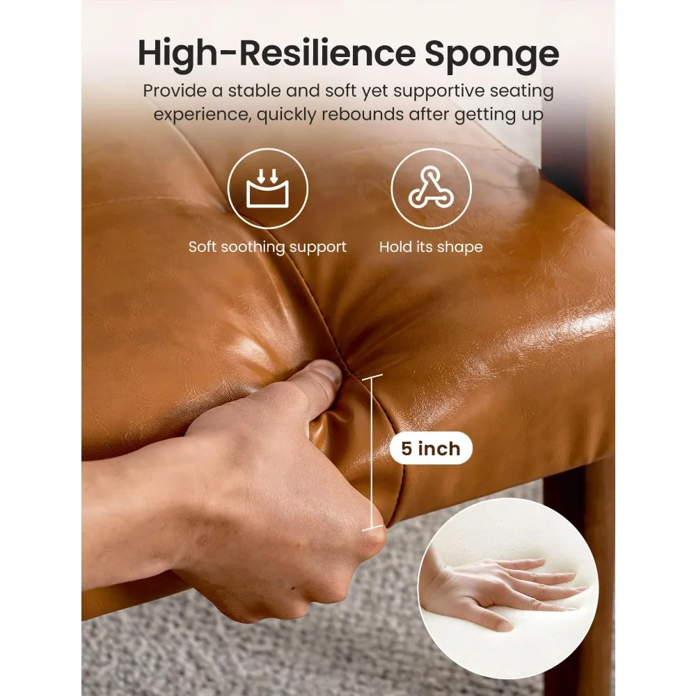 كراسي جلدية لمنتصف القرن، كرسي بذراعين صغير حديث لغرفة المعيشة، كرسي ردهة غرفة الانتظار المكتبي بأذرع خشبية