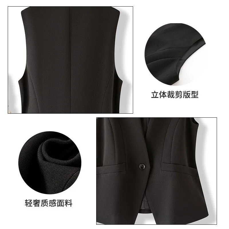 Wiosna Lato Koreańska Moda Kamizelka 2025 Nowa Damska Krótka Modna Kamizelka Bez Rękawów z Dekoltem w Serek Casualowa Kamizelka Płaszcze Damskie Top