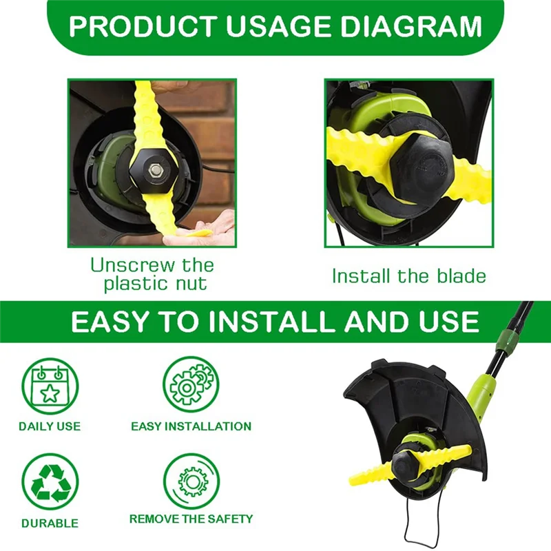 مجموعة شفرات بديلة SB601RB مكونة من 3 قطع - لشفرات Sun Joe SB600E Sharp، قطع غيار Weed Wacker Sharperblade-AB09