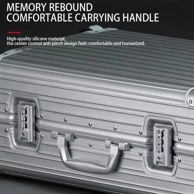 100% Aluminum-magnesium Alloy Travel Suitcase High Quality Rolling Luggage 20/24/26/29'' Trolley Luggage Carry-On Cabin Suitcase 썸네일 4