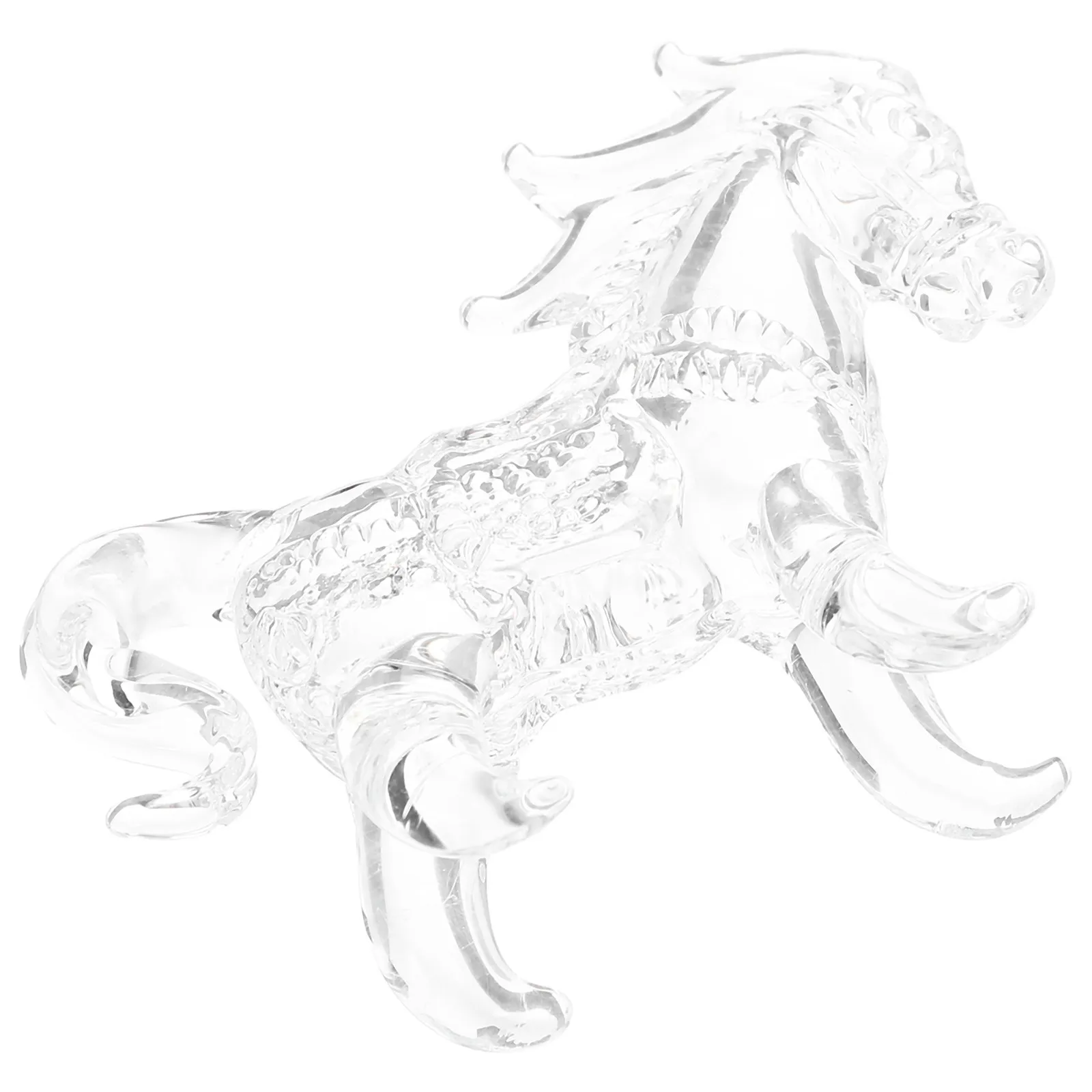 Crystal Standing Horse Sculpture Clear Crystal Horse Statue for Home Office Decoration Symbol of Passion Vitality Good Luck
