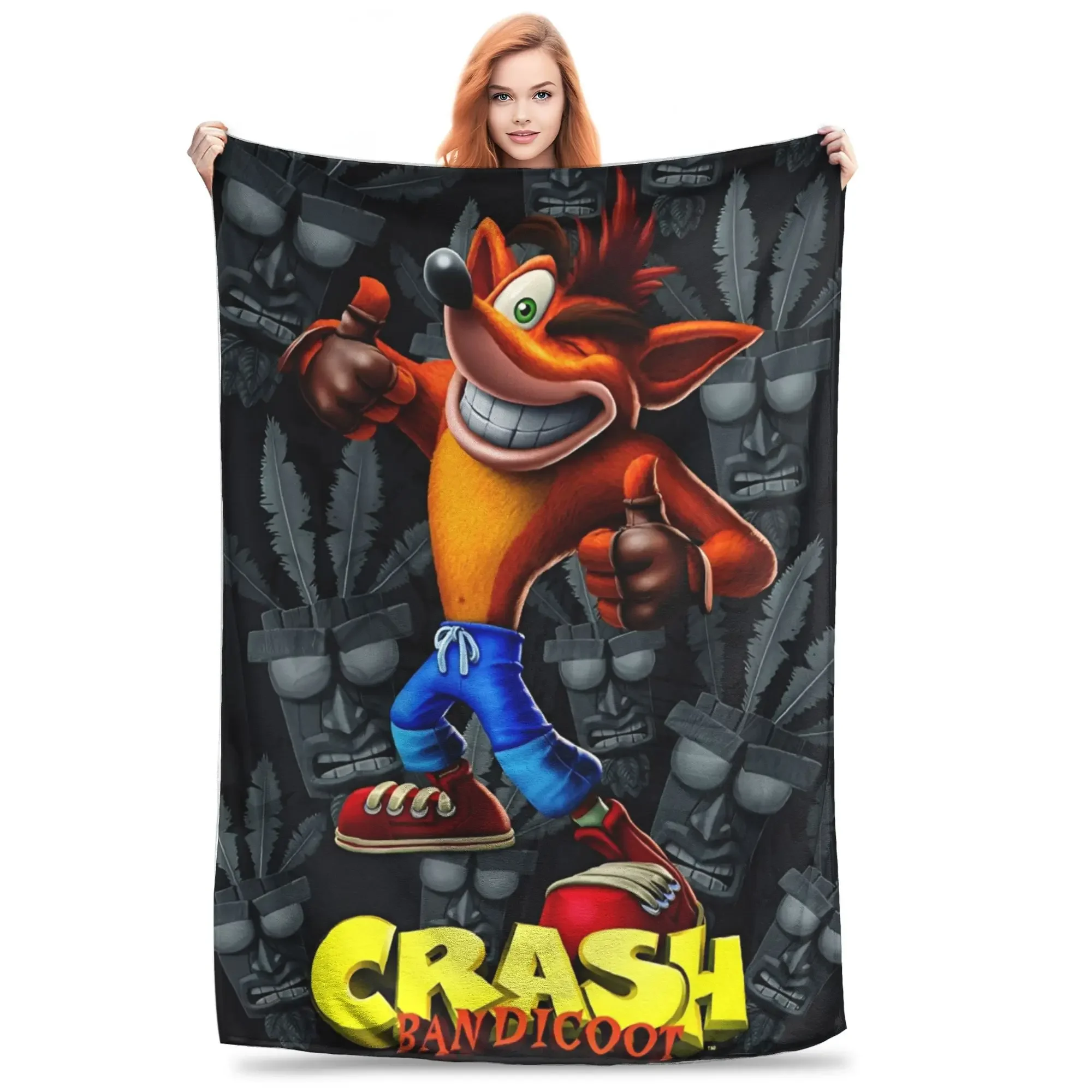 

Мультяшное одеяло Crash Bandicoot: супермягкий уютный плед для дивана, кушетки, кровати, в различных размерах