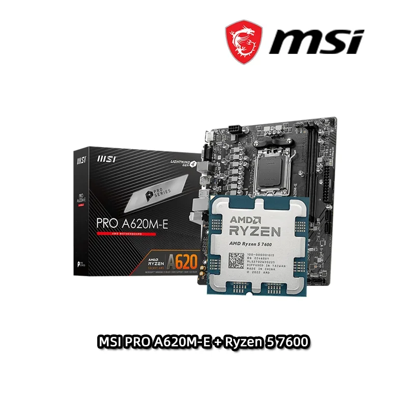 R5 7600 + MSI PRO A620M-E All new but without fan