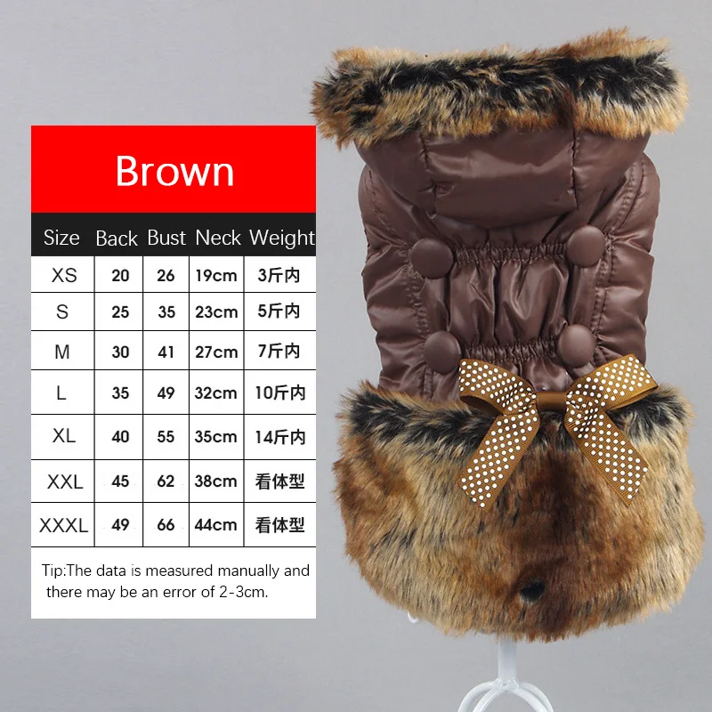 Pet winter coat thickened plus velvet pet skirt dog hooded cotton coat suitable for small and medium-sized dogs dog cotton coat