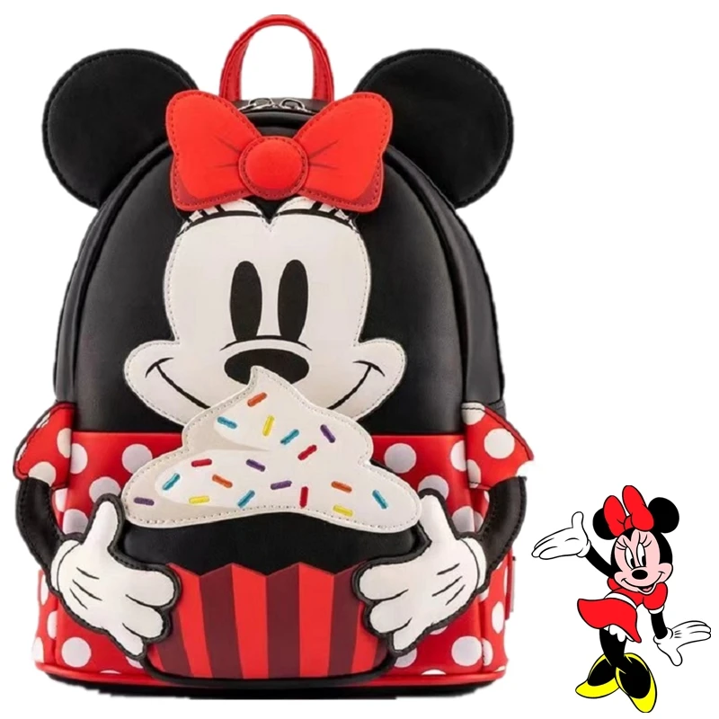 

MINISO Steamboat Willie Mickey Minnie Minerva Mouse Cosplay Costume PU Backpack School Bag Halloween Props Xmas Gift