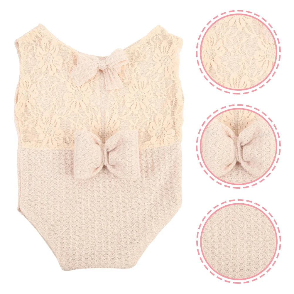 Solid Color Jumpsuit Newborn Props Photo for Photoshoot Baby Clothes Girl Picture Outfit Lace Photography Outfits