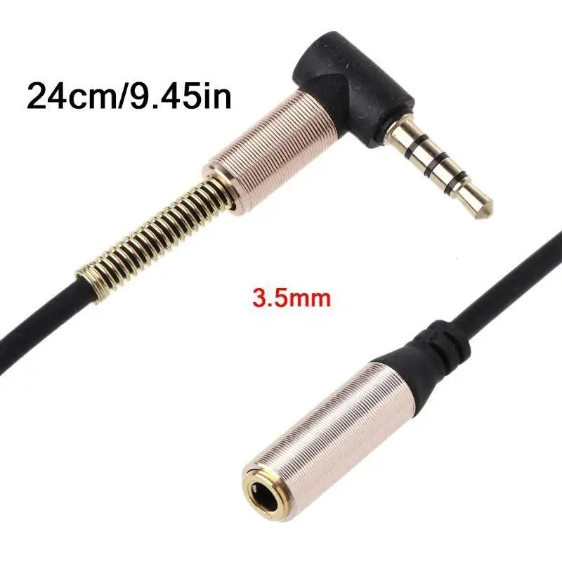 

Y1UB 24cm 90 Degree Single Elbow 3.5mm Extension Cable For PC Speaker Headsets