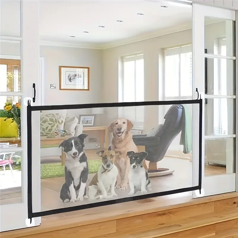 Rede de cerca para cães, barreira para animais de estimação, rede dobrável, malha respirável, cerca de segurança para cães, produtos para animais de estimação, proteção