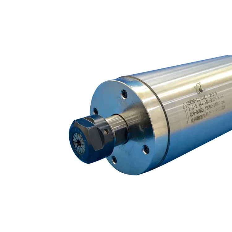HQD GDK80-12-24Z-1.2KW ER20 80mm 1.2Kw 24000rpm 6.4A 220V Water Cooled Permanent Power CNC Spindle Motor