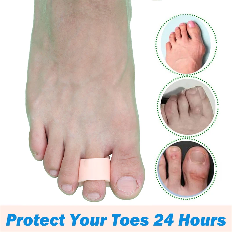 Pexmen 2/4Pcs Soft Gel Toe Separators Toe Spacers Bunion Corrector for Overlapping Hallux Valgus and Hammertoe Foot Care Tool