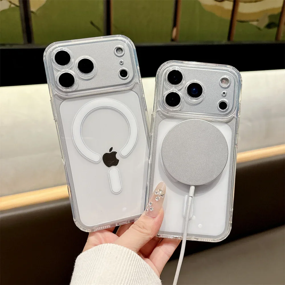 Luxuriöse MagSafe Magnetische Handyhülle für iPhone 17 Pro Max 17 Air 16 Pro 15 14 13 12 11 Transparente Stoßfeste Schutzhülle – Detail 4