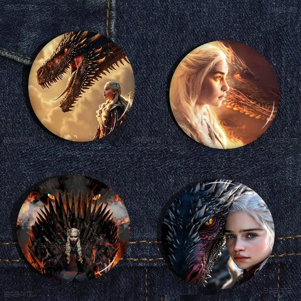 G-Game Of Thrones التنين الأم صفيح دبوس زر مخصص أنيمي دور المدرسة القديمة بروش الكرتون طوق شارة مجوهرات هدية المشجعين