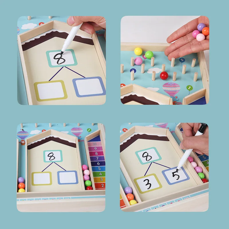 Jeu de roulement de balle à décomposition de 10 ou moins de numéros pour l'éducation précoce des enfants, capacité arithmétique d'éveil pour bébés, éducation précoce