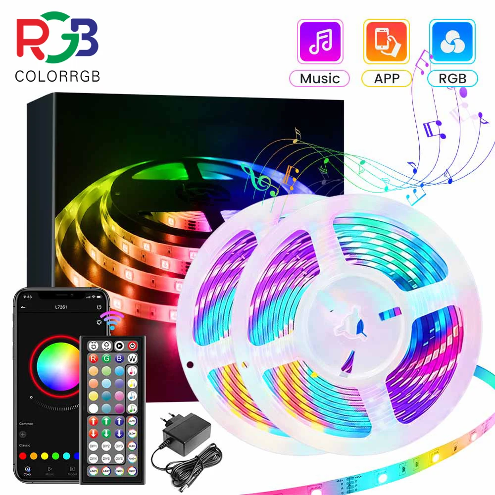 Led Lights for Bedroom , Color Changing RGB Led Strip Lights with 44 Keys Remote and App Control, Music Sync Led Light