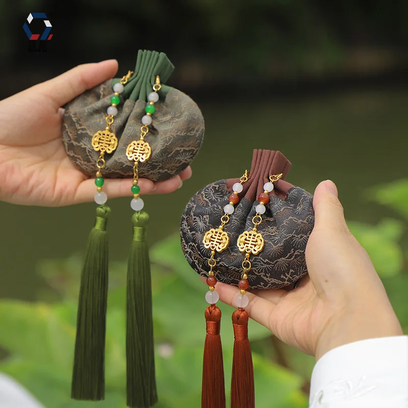 Antiquities Embroidery Sachet Cross-stitch Finished Product Stitch Protective Talisman Sachets Antique Style Hanfu Pendant