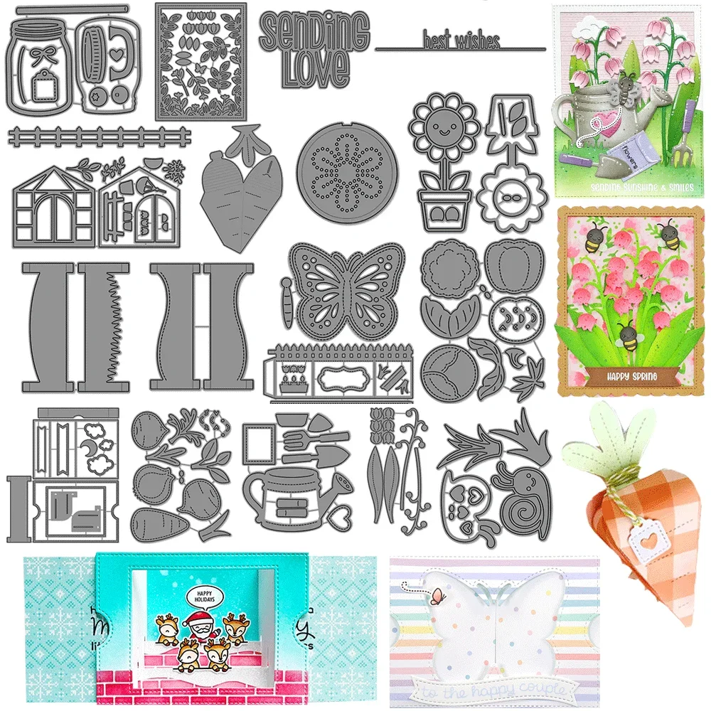 Genähte Wurzel-Gemüse-Metall-Stanzformen, Schmetterlings-Prägung, gestanzt, 2024, neu für DIY-Kartenherstellung, Scrapbooking, Bastelbedarf