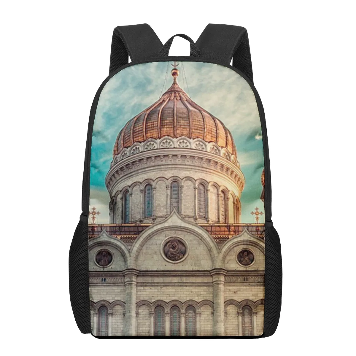 Mochila escolar para meninos e meninas, estampa de cenário Notre Dame De Paris, bolsa de livros infantil para adolescentes, mochila de laptop