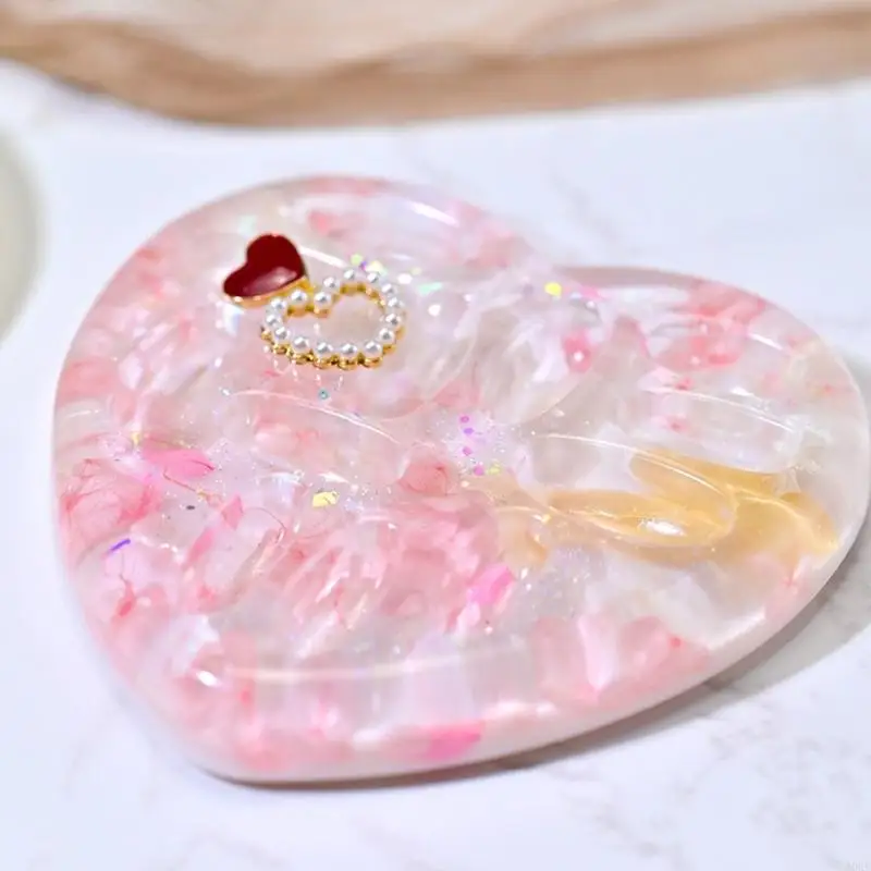 

Crafting Silicone Mold Set 2 Round/Love Heart Ring Holder Moulds Heat Resistant for Resin And Plaster