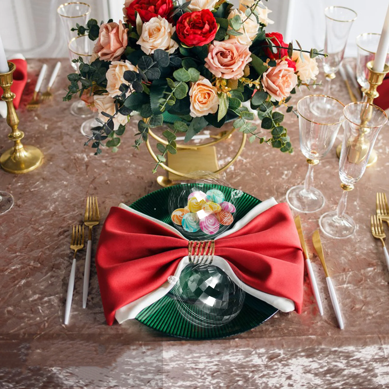 

5Pcs Creative Transparent Disco Ball Hanging Favor Boxes Clear Candy Boxes for Wedding Birthday Baby Shower Party Celebration