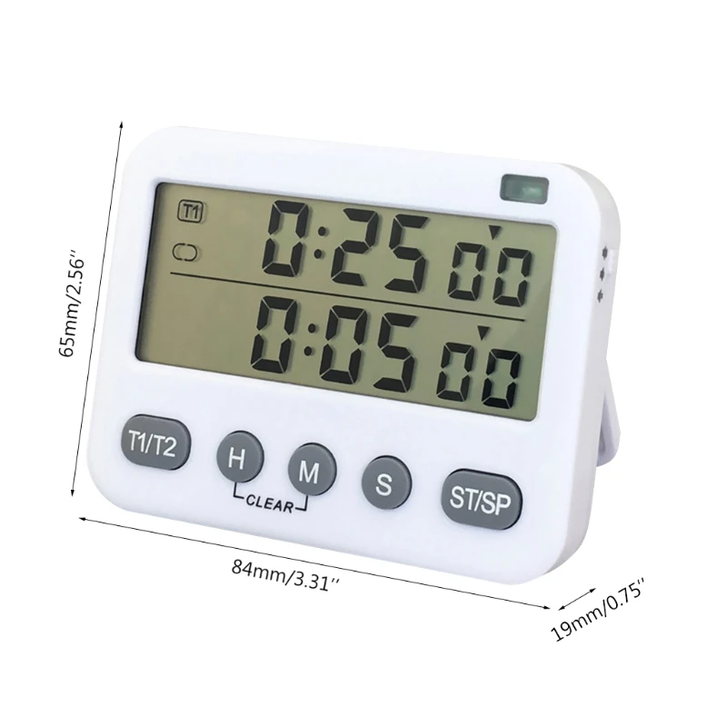Dual Digital Timer , Kitchen Timer for Cooking Countdown Timers for w/ Magnetic - Batteries Not Included KXRE