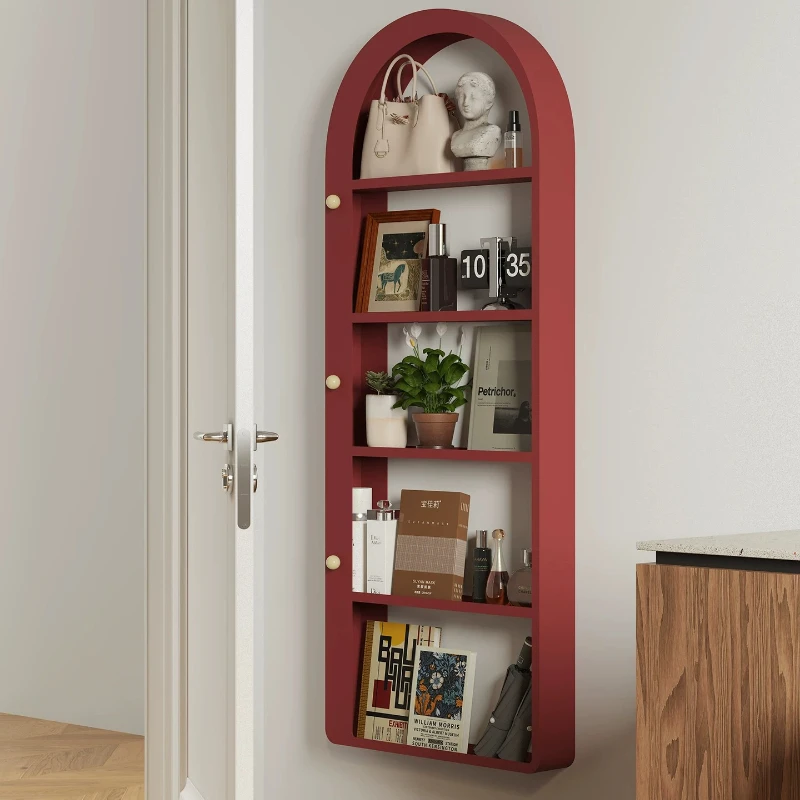 Yjq household wall shelf, ultra-thin multi-layer display storage shelf behind the door, bedroom wall-mounted bookshelf