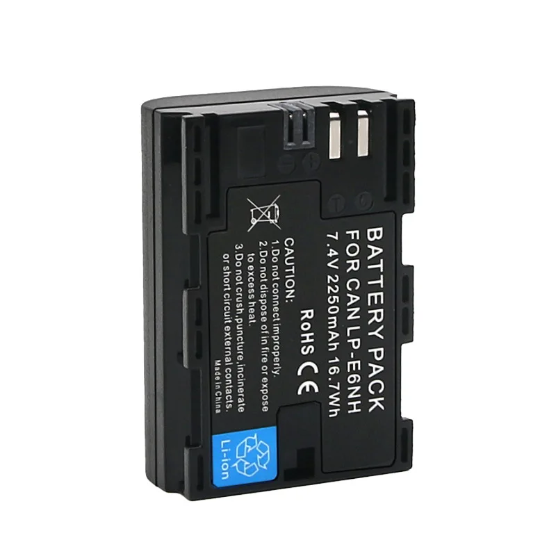 LP-E6NH LPE6NH 2250mAh Battery for Canon EOS R R5 R6 5D Mark IV III 5DS R 6D Mark II 70D 7D Mark II 90D 80D Camera - Image 2