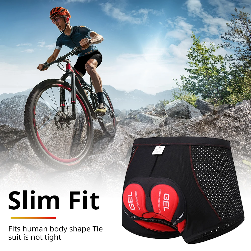 Cycling Shorts Quick Dry Breathable Men's Cycling Underwear 5D Gel Pad Shockproof Bicycle Underpant Outdoor Road Bike Equipment