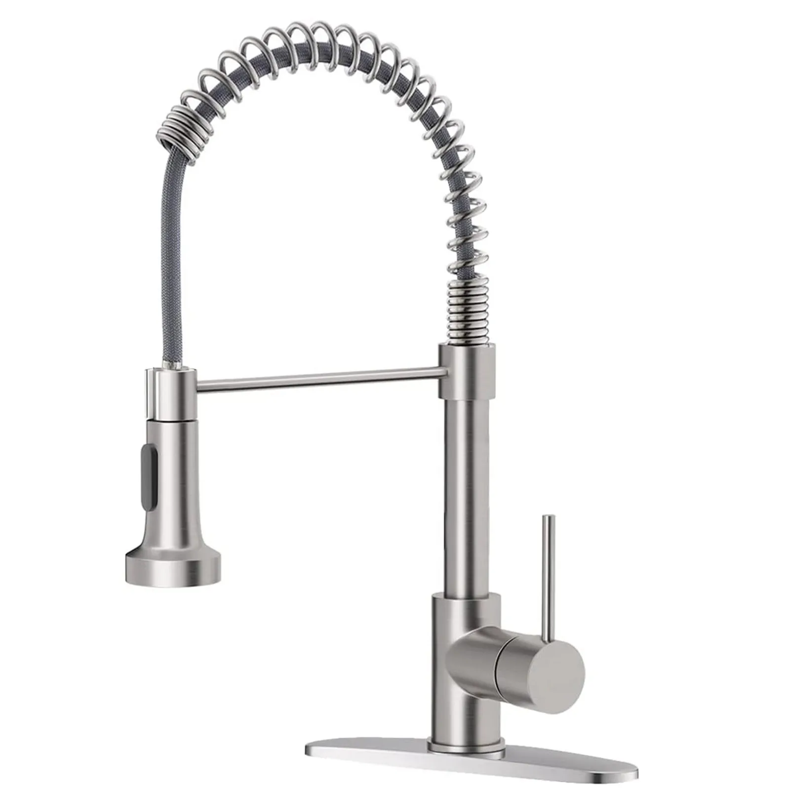 

Kitchen Sink Faucet Pull Down Sprayer Stainless Steel Single Handle Swivel Mixer with High Arc Spout Modern Design Touchless