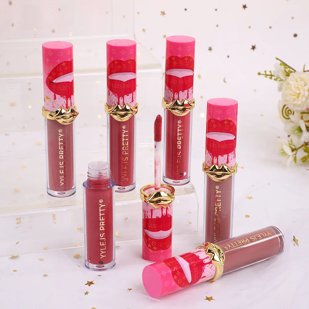 24 قطعة أحمر الشفاه السائل المخملي غير اللامع 6 ألوان امرأة مقاوم للماء طويل الأمد غير لاصق الشفاه الصبغات الشفاه ماكياج السائبة بالجملة