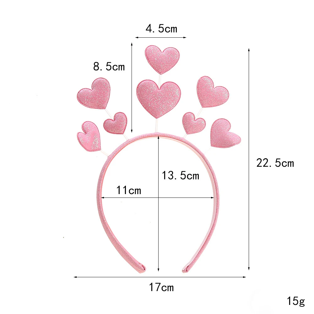 1pc Valentine's Day Love Headband Wedding Holiday Party Fashion Hair Hoops For Women Girls Heart Shape Hair Bands Headdress