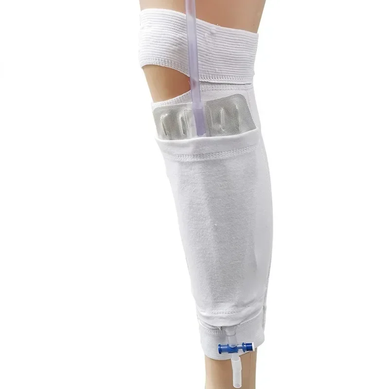 Leg Holder Urinary Incontinence Device High Elastic Calf Drainage Strap Walkable Urine Collection Sleeve Pocket Breathable Band