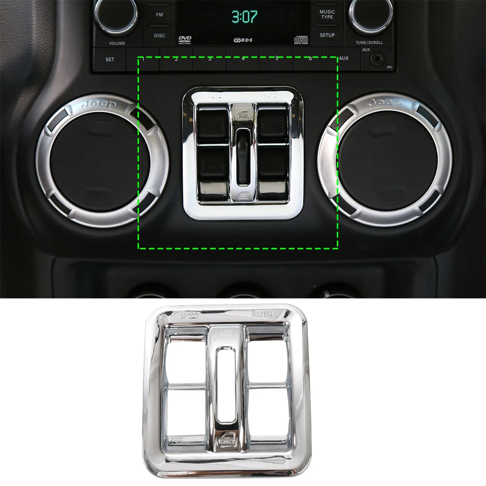 

Car Window Switch Button Panel Decoration Frame Trim Cover Sticker for Jeep Wrangler JK 2011-2017 Interior Mouldings Accessories