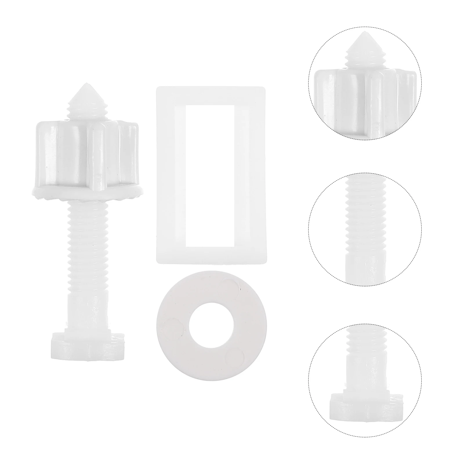 

2pcs 2 Sets Plastic Toilet Seat Hinge Bolt Screw Nuts Washers 39X24Mm Square Fasteners Easy Installation Toilet Lid Fixing