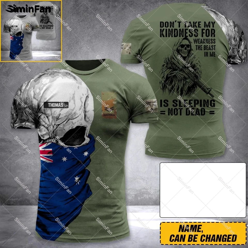 AUSTRALIA SKULL SOLDIER VETERAN CAMO 3D Printed Tshirt Men Summer Round Neck Tees Female Casual Top Unisex Shirts Streetwear 02