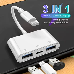 USB OTG Adapter USB Camera Adapter Compatible With IPhone IPad USB Converter with Charging Port Plug And Play for Card Reader