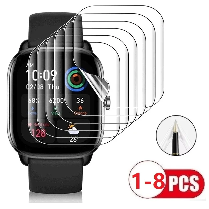 Hydrogel Film For Amazfit Watch GTS 4 3 2 2E Screen Protector For Amazfit Bip 3 U 5 Pro S Lite Accesories Soft Tpu Protect Film