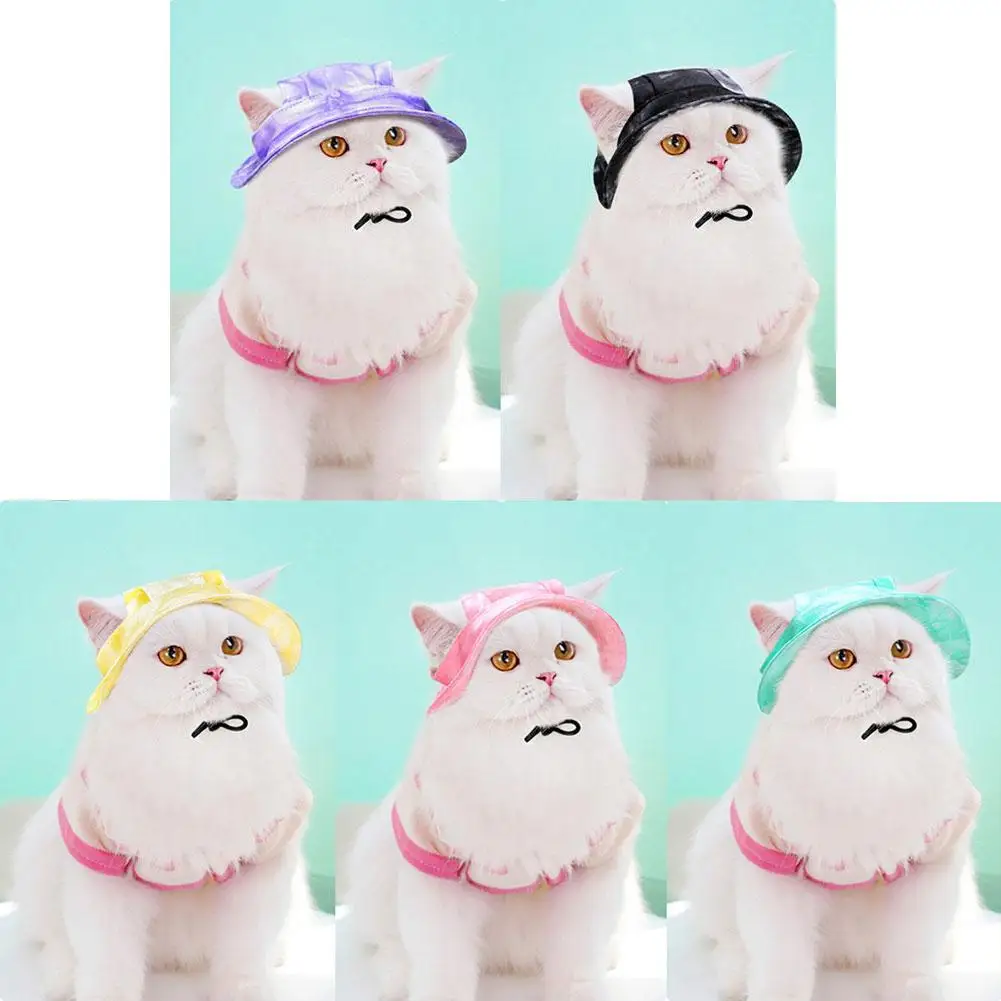 Dog And Cat Sun Hat Anti-strangle Hat Anti-fall Exposed Rope Pet Ears Buckle Adjustable Supplies Hat Bucket Size Colorful L Q2K2