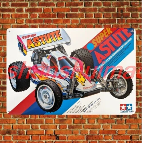 Metal Poster Vintage Rc Car Tin Sign Plaque Tamiya Super Astute Buggy Boxart