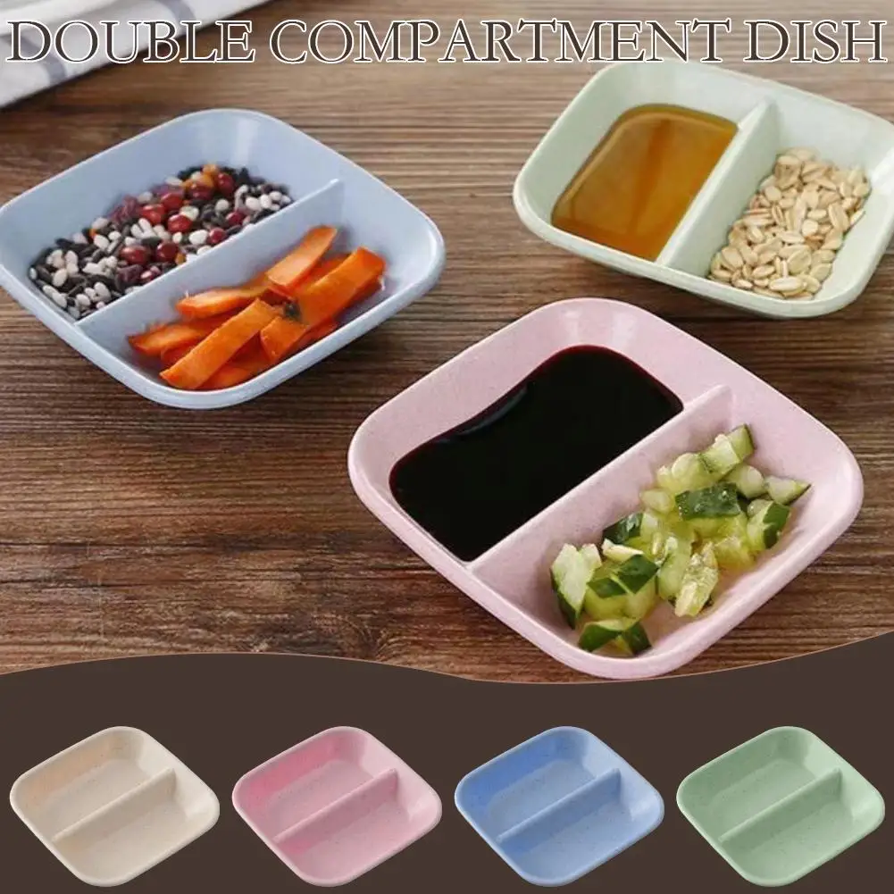 Creative Kitchen Seasoning Dish Wheat Straw Dish Plastic Sauce Plate Pickles Tableware Snack Saucer Dipping Snack Dish Hous Q2E3